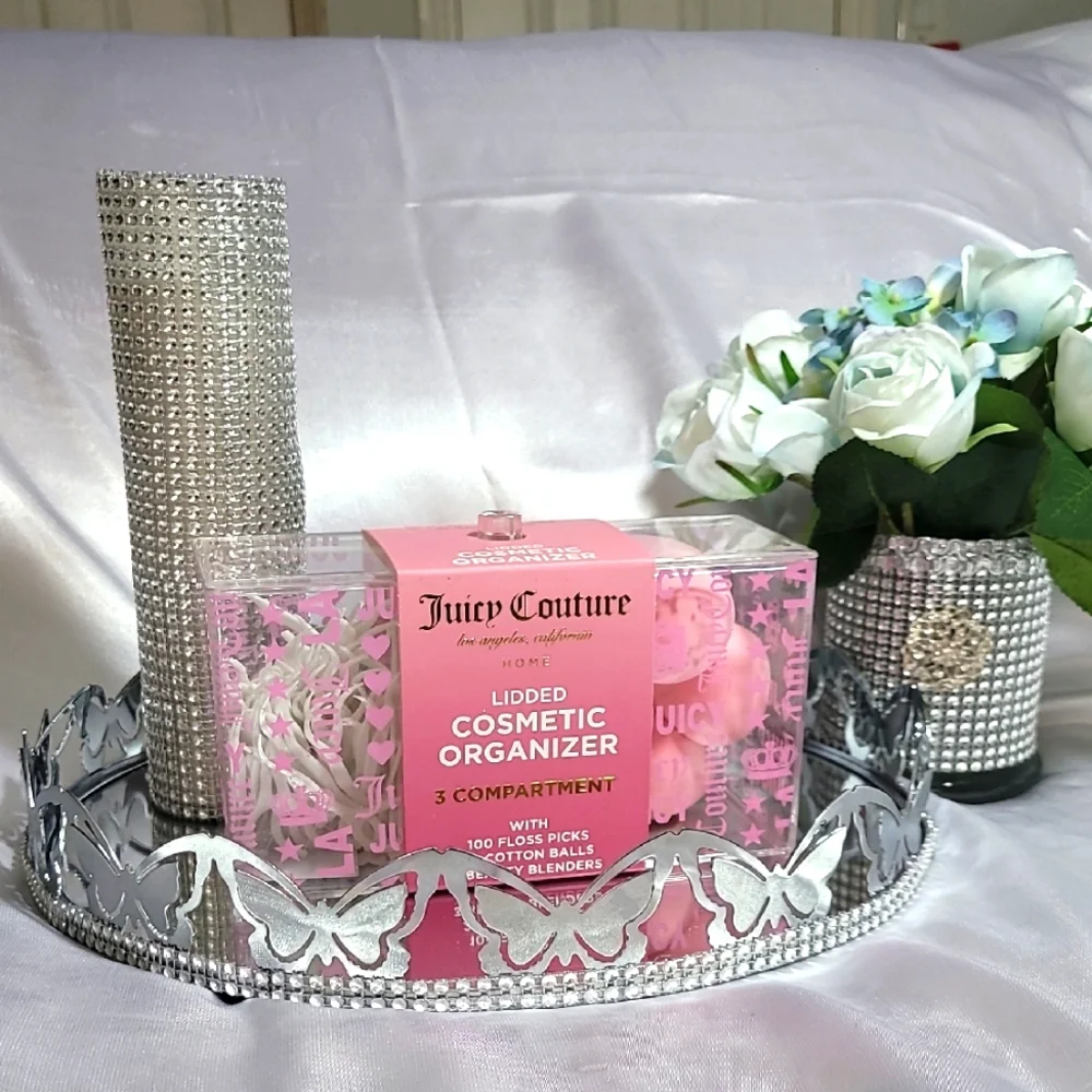 Juicy Couture Pink Cosmetic Organizer 3 Compartment NWT